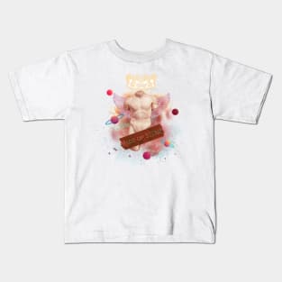 Greek stone floral design made of stone man  planet king of the universe pink Kids T-Shirt